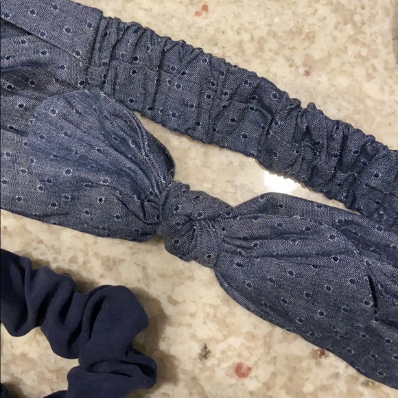 Denim Headband with bow - Picture 2 of 2